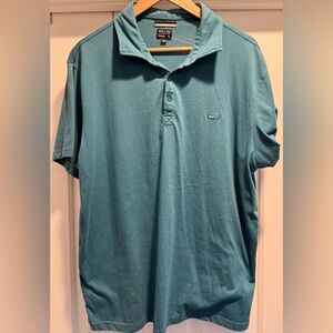 RVCA Men’s XL Teal Polo Shirt | Soft Cotton Blend | Casual Surf Skate Style